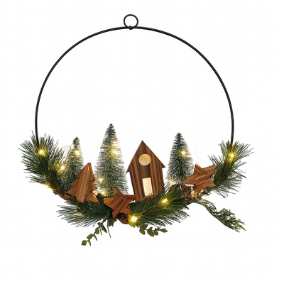 Pendente natalizio per Albero di Natale in legno con luce led Ø 30 cm