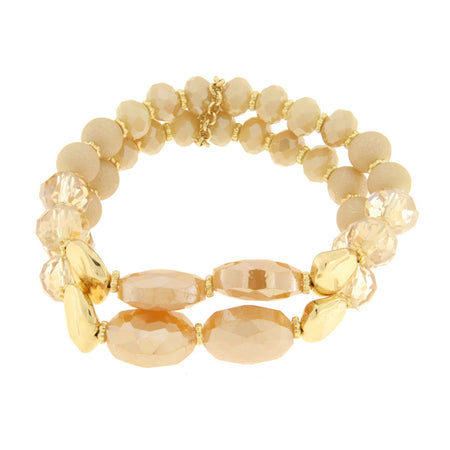 BYSIMON - Bracciale in Metallo multifilo con pietre nelle sfumature dell'arancione