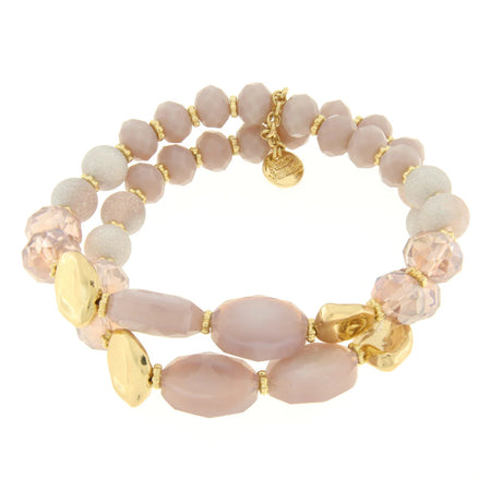 BYSIMON - Bracciale in Metallo multifilo con pietre nelle sfumature del lilla