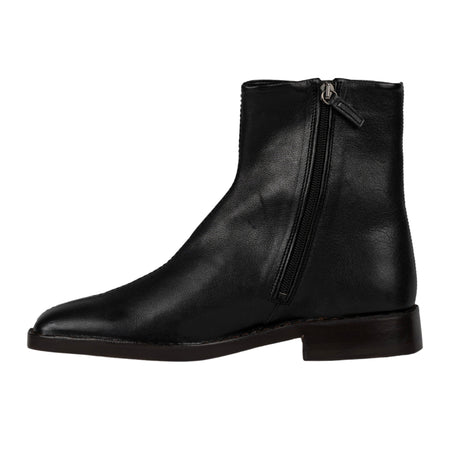 LEMAIRE Piped Zipped Boots in Black da uomo