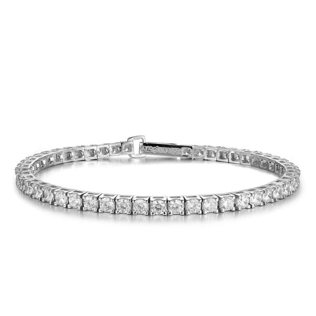 Evideence - BRACCIALE TENNIS ARGENTO RODIO ZIRCONI BIANCHI