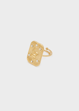 Anello serpente +pietre acc.ino oro