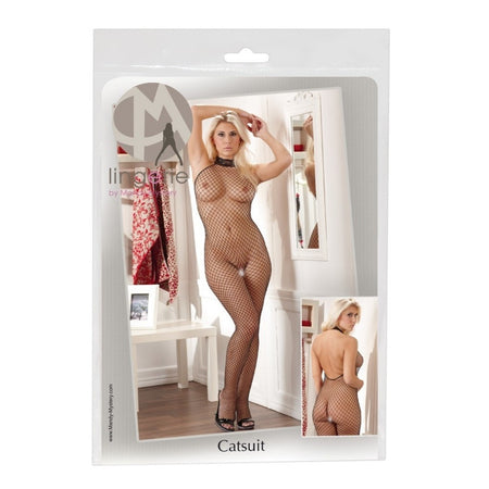 Il Bodystocking rete con Girocollo in Pizzo NET CATSUIT BLACK M/L