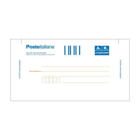 100 Cartoline Di Ritorno Raccomandata 10X20Cm C/Ades.Rimov. E0622/1
