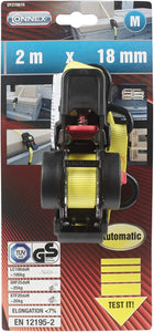 CONNEX - 1 CINGHIA DI FISSAGGIO CON CRICCHETTO 2MT X 18 MM CARICO 100KG