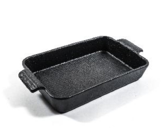 M HOME - PIROFILA NERA IN PORCELLANA CON MANICI 26X15X4.5 CM