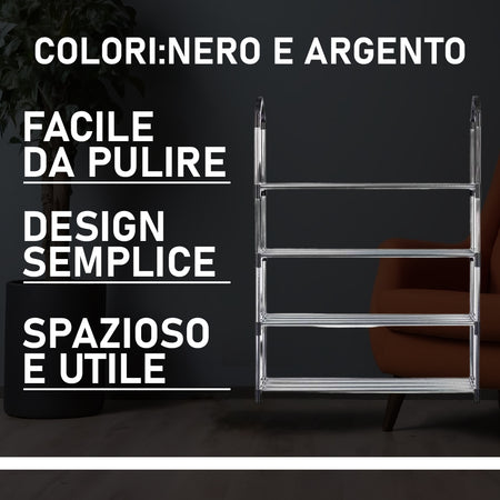 Porta Scarpe 4piani Scarpiera Organizer Scarpe Salvaspazio Casa Lavoro Campeggio