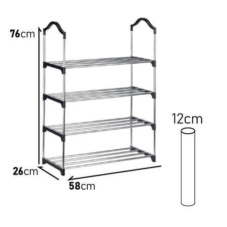 Porta Scarpe 4piani Scarpiera Organizer Scarpe Salvaspazio Casa Lavoro Campeggio