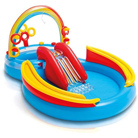 Piscina gonfiabile "Arcobaleno" con spruzzo per bambini 297 x 193 cm