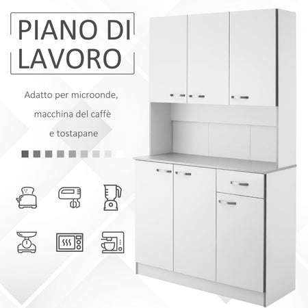 credenza alta da cucina armadio bianco , mobile pensile soggiorno 101x39x180 F801-026A