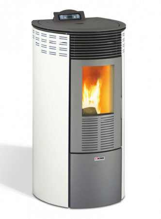 STUFA A PELLET KING MODELLO KW 12 ROUND COLORE BIANCO O ANTRACITE I BORDEAUX
