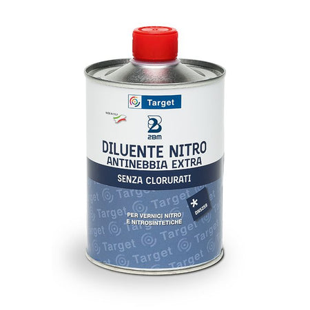 Diluente nitro, antinebbia per smalti e vernici alla nitrocellulosa, nitroacriliche e nitrosintetiche.