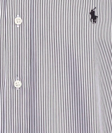 Camicia Ralph Lauren Uomo a righe Black/White Colletto Button Down con Maniche lunghe e Logo Ricamato