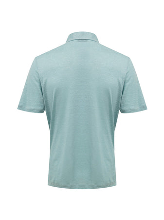 Gran Sasso Polo in Lino Azzurro da uomo