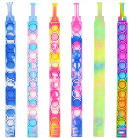 6-Braccialetti-Antistress-Arcobaleno-Bolle-Aria-In-Silicone-Gioco-Bambini-Adulti