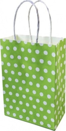 6-Buste-Da-Regalo-Shoppers-In-Carta-Con-Manici-Verde-Pois-21x14.5x8-Cm-Sacchetti