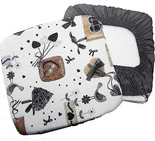 6-Coprisedia-Cuscini-Con-Fascia-Grigio-Cuori-Per-Sedie-Imbottito-Sfoderabile