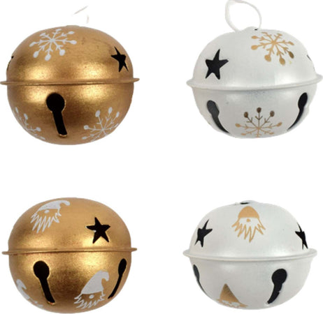 6 palline a campanella natalizie in metallo Bianco e Oro da Ø 5 cm Casa e cucina/Decorazioni per interni/Addobbi e decorazioni per ricorrenze/Decorazioni natalizie/Addobbi e decorazioni/Campanelli e campanelli da slitta MagiediNatale.it - Altamura, Commerciovirtuoso.it
