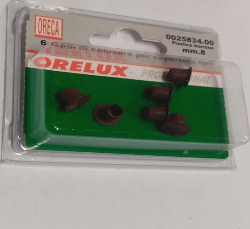 6-PEZZI---TAPPI-DI-CHIUSURA-PER-COPERTURA-FORI---IN-PLASTIC-MARRONE-Ø8MM-**