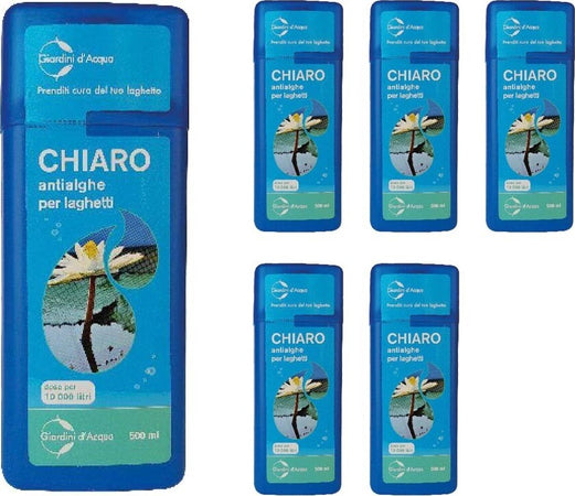6 Pezzi Chiaro Antialghe Liquido per Laghetto Dose per Litri 60000 Giardino e giardinaggio/Piscine vasche idromassaggio e accessori/Prodotti chimici e tester Ph/Alghicidi Ogomondo - Martina Franca, Commerciovirtuoso.it