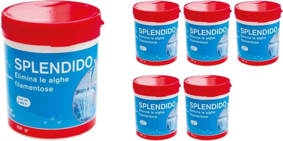 6-Pezzi-Splendido-Antialghe-per-Laghetto-in-Polvere-Dose-per-30000-Litri