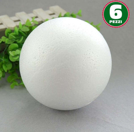 6-Sfere-Palline-Di-Polistirolo-Diametro-12-Cm-Decoupage-Decorazioni-Natalizie