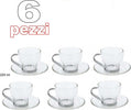 6 Tazza Da Cappuccino Tisana Caffe' In Vetro Con Manico Acciaio Con Piattino Casa e cucina/Stoviglie/Piatti ciotole e vassoi/Tazze e piattini/Tazze da cappuccino Trade Shop italia - Napoli, Commerciovirtuoso.it