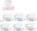 6 Tazza Da Cappuccino Tisana Caffe' In Vetro Con Manico Acciaio Con Piattino Casa e cucina/Stoviglie/Piatti ciotole e vassoi/Tazze e piattini/Tazze da cappuccino Trade Shop italia - Napoli, Commerciovirtuoso.it