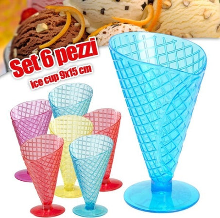 6 X Cono Gelato Ice Coupe Porta Patatine Salse Snack Plastica 9x15cm Assortiti Casa e cucina/Hobby creativi/Materiali per hobby creativi/Forniture per feste/Articoli per feste e compleanni per adulti/Stoviglie Trade Shop italia - Napoli, Commerciovirtuoso.it