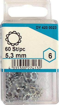60-PEZZI---RONDELLE-DENTATE-ZINCATE-5,3MM