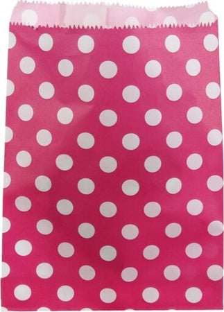 60-Sacchetti-Sacchetto-Busta-In-Carta-Rosa-Pois-16x13-Cm-Confettata-Caramelle
