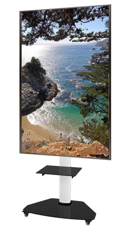 Supporto a Pavimento con Mensola Trolley TV LCD/LED/Plasma 37-70'' Bianco