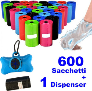 600 SACCHETTI IGIENICI PER BISOGNI ESCREMENTI CANI RACCOLTA FECI CON DISPENSER Trade Shop italia - Napoli, Commerciovirtuoso.it