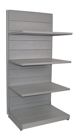 Scaffale in metallo verniciato alluminio per negozio abbigliamento cm. 97x60x200h