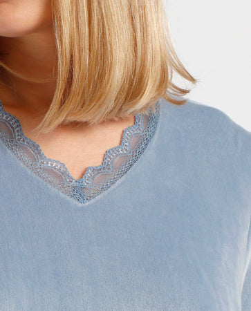 Admas Pigiama da Donna Invernale in Velluto 60232 S33 - Passarelli Biancheria