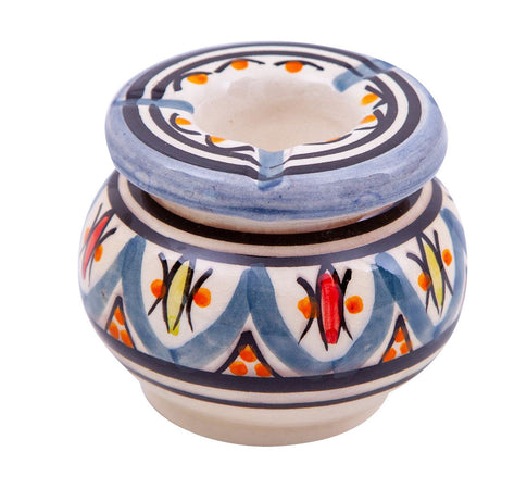 Biscottini Posacenere antiodore e antivento in ceramica decorato a mano