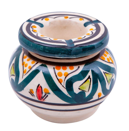 Biscottini Posacenere antiodore e antivento in ceramica decorato a mano