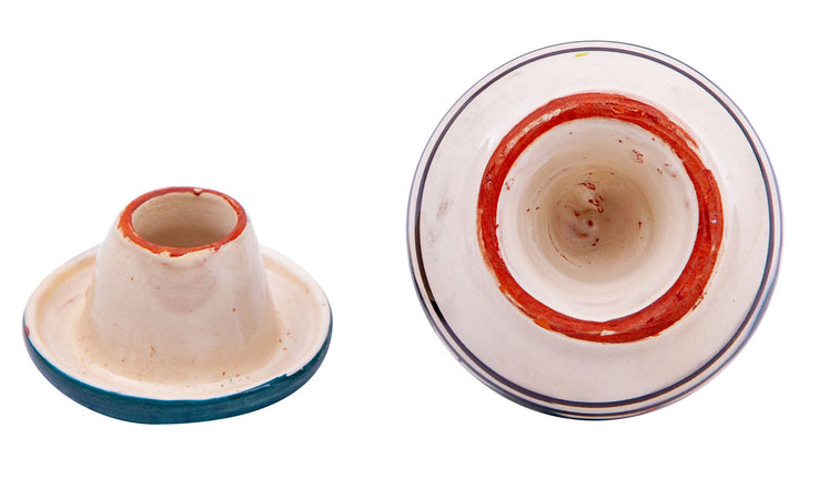 Biscottini Posacenere antiodore e antivento in ceramica decorato a mano