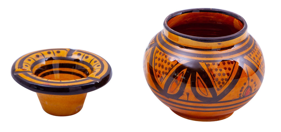 Biscottini Posacenere antiodore e antivento in ceramica decorato a mano