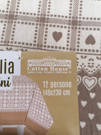COTTON HOUSE - TOVAGLIA PER 12 PERSONE 140X230 CM CUORICINI IN COTONE