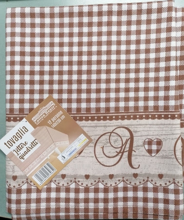 COTTON HOUSE - TOVAGLIA PER 12 PERSONE 140X230 CM LETTERE E QUADRETTI IN COTONE