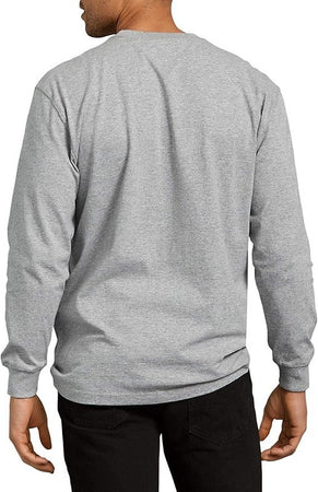 Dickies Big and Tall - Maglia a maniche lunghe da uomo a girocollo pesante, Grigio mélange