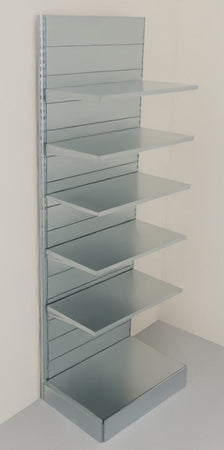 Scaffalatura metallica zincata da negozio per arredo parete cm. 100x60x300h