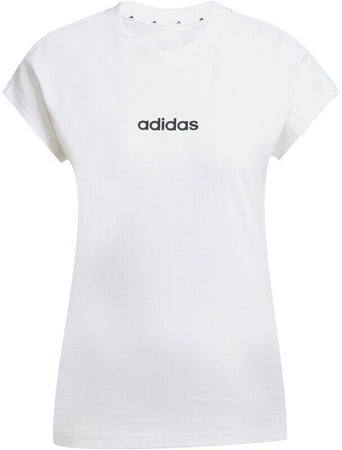 adidas Essentials Linear donna Cotton Tee - White/Black