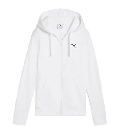 PUMA Ess Felpa Donna con Cappuccio con Ricamo FL Sudore, White