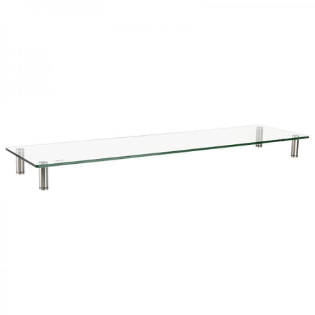 Stand Supporto da Scrivania in Vetro Trasparente per Monitor e Laptop