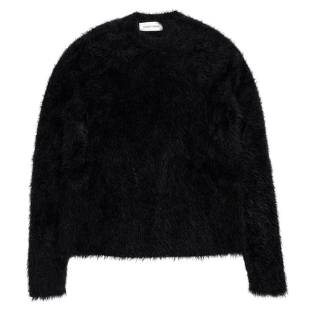 MARINE SERRE Wild Puffy Knit Crewneck Sweater in Black da uomo