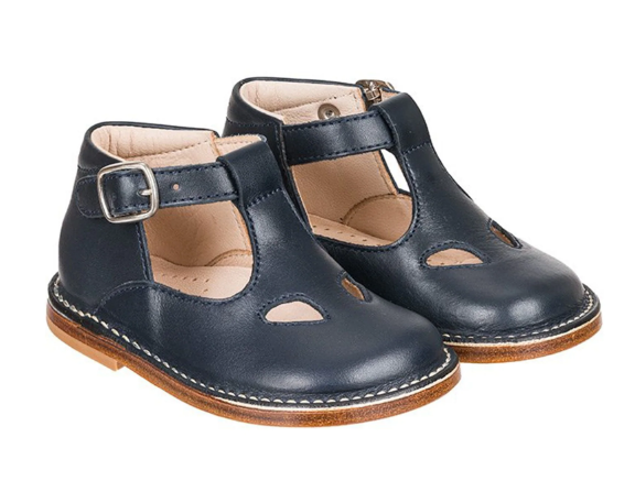 Scarpe con occhietti blu in vera pelle Moby Dick