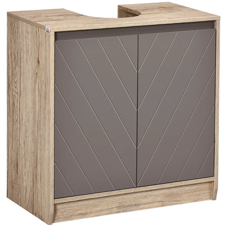Armadietto Sottolavabo in MDF, con 2 Ante e 2 Mensole Regolabili, 60 x 30 x 60cm