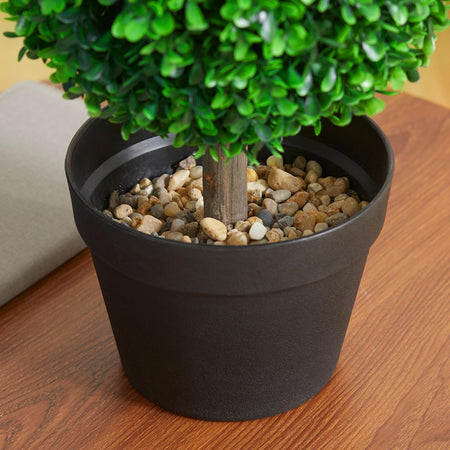 Set da 2 Piante a 2 Sfere Realistico con Vaso incluso, erba, in Cemento, 60 cm, (Verde)